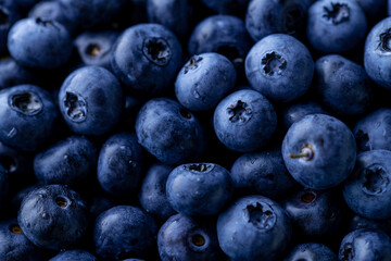 Fresh ripe blueberries background.Close up view.
