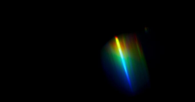 Multi-Colored Rainbow Light Flares Prism Rainbow Light Flares Overlay on Black Background