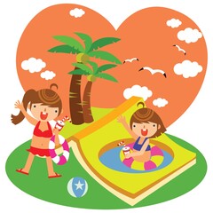 Obraz na płótnie Canvas children on summer vacation