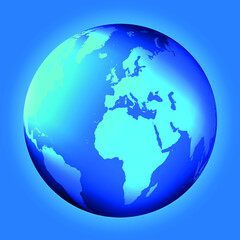 Blue earth globe icon