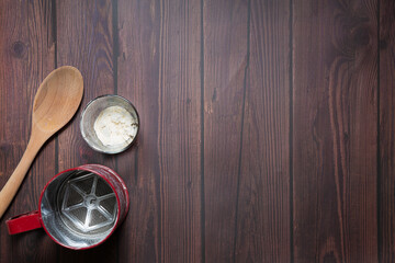 Home cooking concept shot from the fight angle