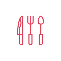 knife, fork and spoon