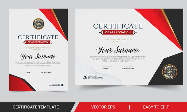 Professional Certificate Design template With Badge