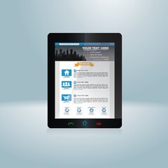 web design on a tablet