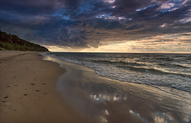 Morze Bałtyckie - zachód słońca - Międzyzdroje - wyspa Wolin