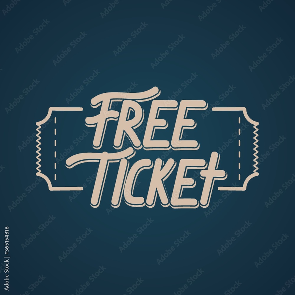 Wall mural free ticket label