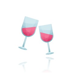 two wine glasses