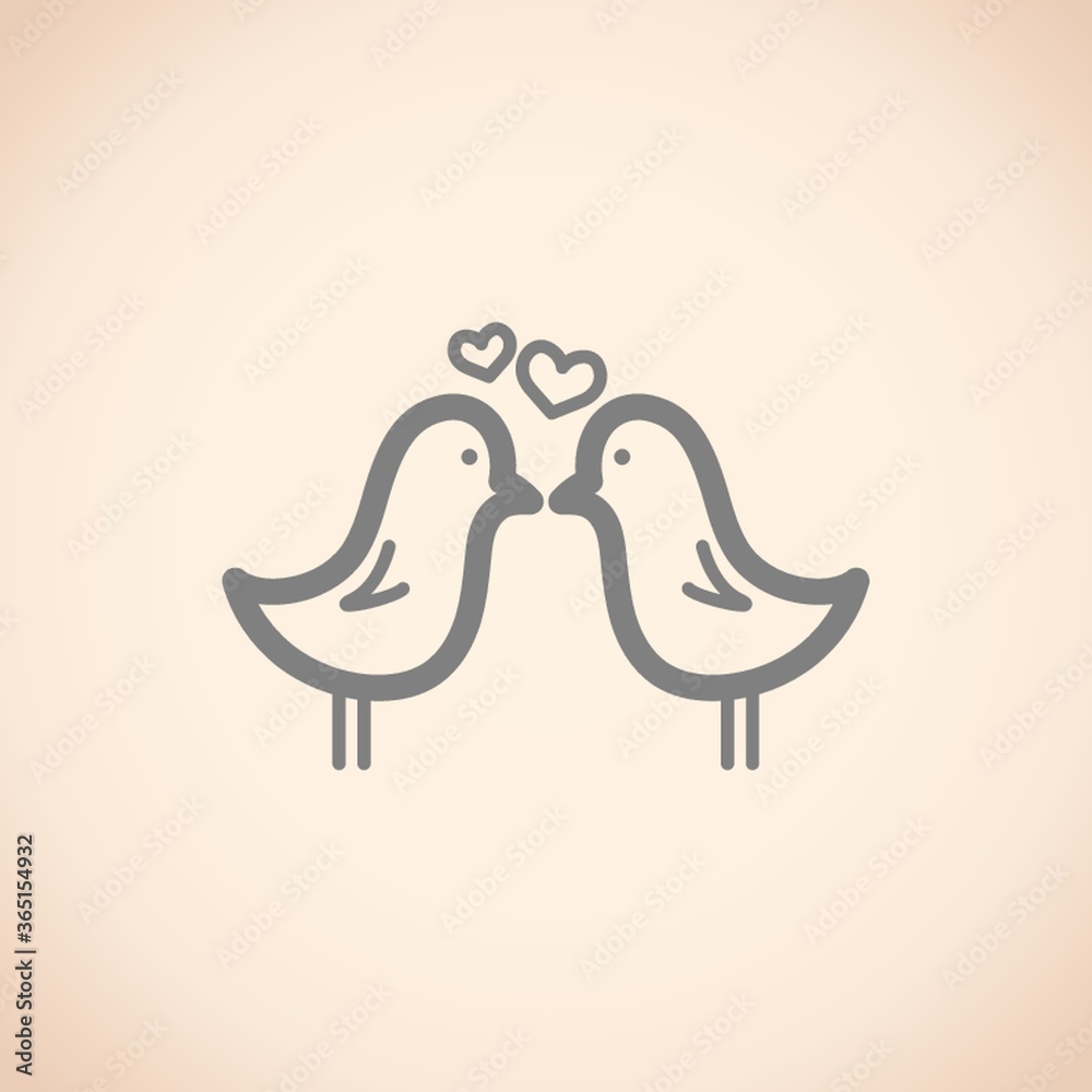 Wall mural love birds