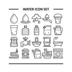 water icon set