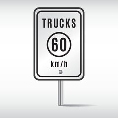 trucks sixty traffic sign