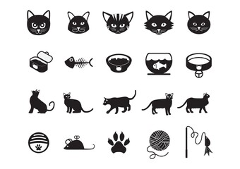 set of cat icons