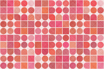 Textile fashion print. Linen fabric texture with geometric pattern. Cotton fabric background illustration