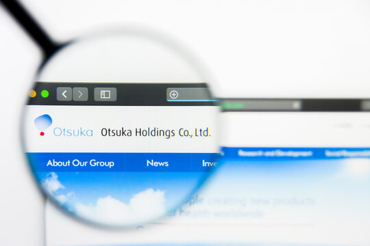 Los Angeles, California, USA - 25 March 2019: Illustrative Editorial of Otsuka Holding website homepage. Otsuka Holding logo visible on display screen.
