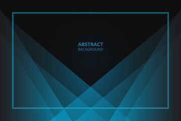 Blue geometric shapes on a dark gradient. Modern abstract graphic design background.