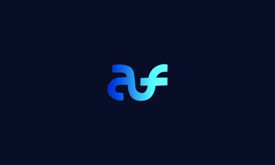 Abstract, Creative, Minimal and Unique Alphabet letters AF, FA logo