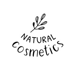 Natural cosmetic. Icon with a small twig.