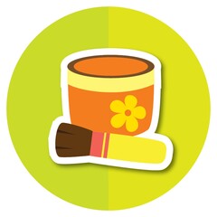 cream and blusher brush