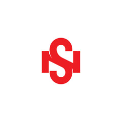 Logo template of modern letter s and n. Simple flat style. Vector logo template ready for use.