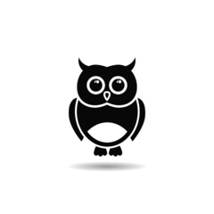 Owl icon with sahdow
