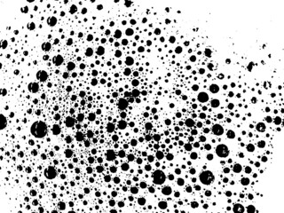 Bubbles,circles, splatter texture, transparent background. Paint spatter, spots, dots, and splashing. Backdrop for overlay, montage or shading. Abstract vector illustration. Easy to recolor.