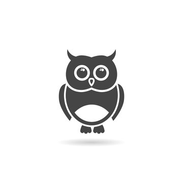 Owl icon with sahdow