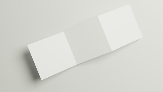 Square Z-fold Brochure Mockup-3Dillustration