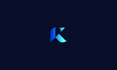 Abstract, Creative, Minimal and Unique Alphabet letters RK, R logo