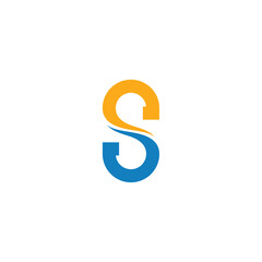 Logo template of modern letter s. Simple flat style. Vector logo template ready for use.