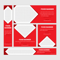 Food & Restuaruant Concept web Bannar set Design.
