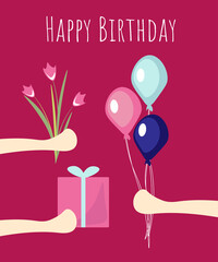 Happy Birthday illustration. Birthday card vector