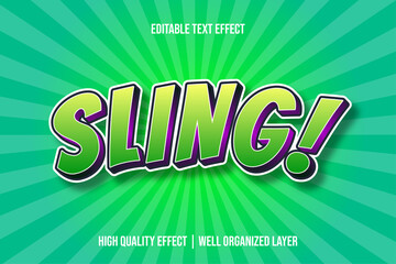 Obraz premium Sling Green Cartoon Text Style Effect