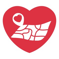 map in a heart