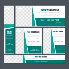 Food & Restuaruant Concept web Bannar set Design.