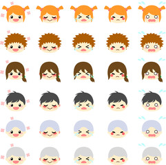年代別　顔　アイコン　表情