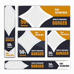 Food & Restuaruant Concept web Bannar set Design.