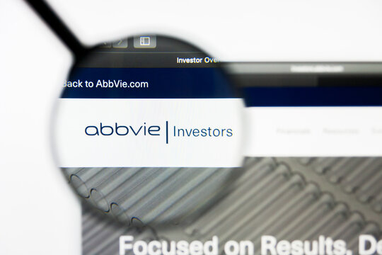 Richmond, Virginia, USA - 8 May 2019: Illustrative Editorial of AbbVie Inc website homepage. AbbVie Inc logo visible on display screen.