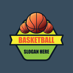 basket ball logo with text space for your slogan tag line, vector illustration