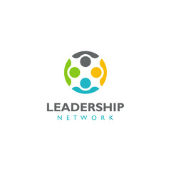 Obraz premium Teamwork group community leadership logo vector illustration