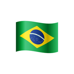 Waving flag of brazil. Vector illustration of national flag of Brazil.