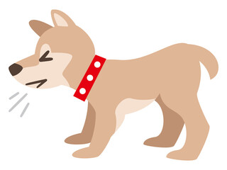 咳をする犬
