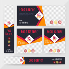 Food & Restuaruant Concept web Bannar set Design.