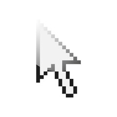 Fototapeta premium Glossy mouse arrow cursor isolated on white background.