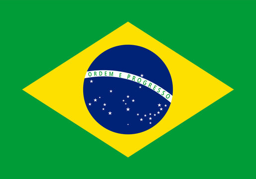 National flag of Brazil. Vector illustraiton. Accurate flag of Brazil.