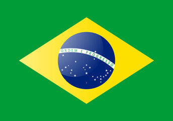 Fototapeta premium National flag of Brazil. Vector illustraiton of brazilian