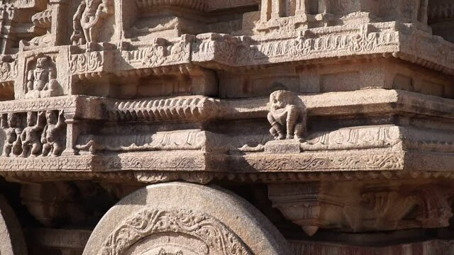 Temple in the ancient famous Indian city of Hampi. Protected by UNESCO