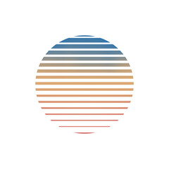 Blue and yellow abstract round logo. Vector illustration.