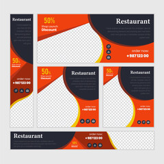 Food & Restuaruant Concept web Bannar set Design.