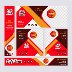 Food & Restuaruant Concept web Bannar set Design.