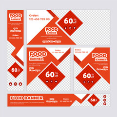 Food & Restuaruant Concept web Bannar set Design.
