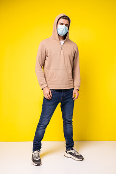 young cool guy with medical mask